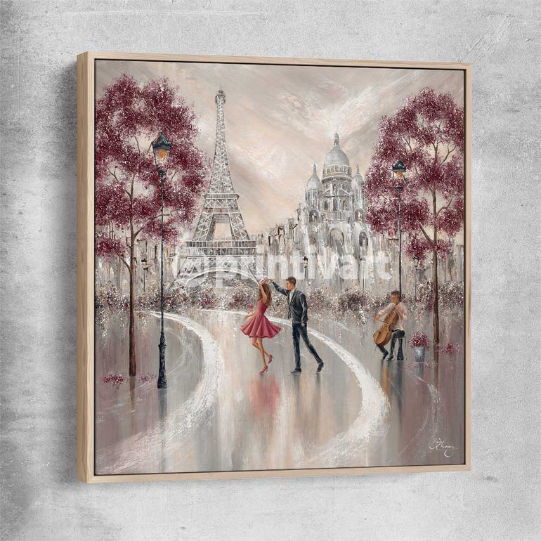 Twirl, Paris Dance raw oak framed canvas - part of our high quality canvas abstract wall art collection