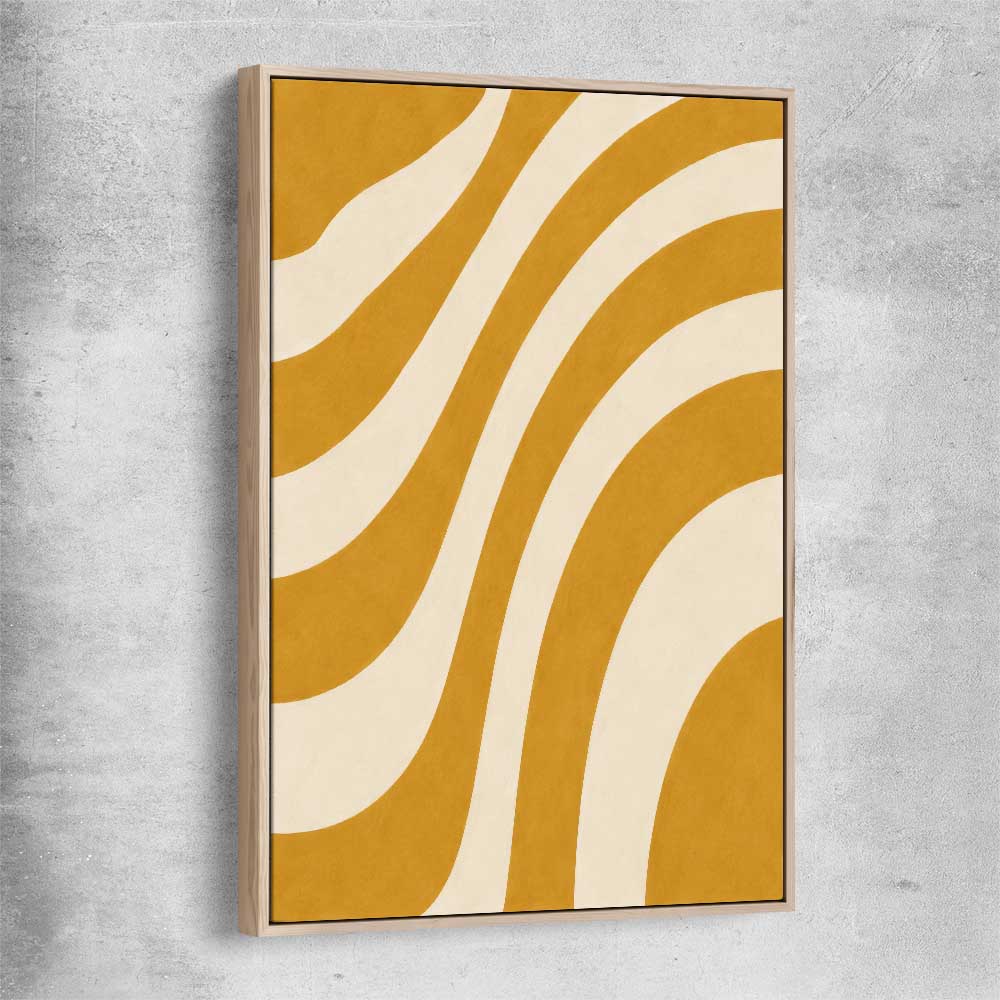 Wave Length raw oak framed canvas - part of our high quality canvas abstract wall art collection