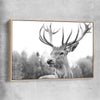 Animal wall art and canvas prints of Deer Focus with raw oak framed canvas