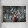 Animal wall art and canvas prints of Highland Stag Portrait with raw oak framed canvas