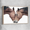 Animal wall art and canvas prints of Horse Affection with raw oak framed canvas