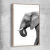 Animal wall art and canvas prints of Lone Elephant with raw oak framed canvas