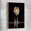 Animal wall art and canvas prints of Majestic Lion Portrait with raw oak framed canvas