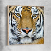 Animal wall art and canvas prints of Majestic Tiger Portrait with raw oak framed canvas