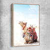 Animal wall art and canvas prints of Vibrant Camel with raw oak framed canvas
