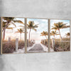 Beach and coastal wall art print of Florida Sunrise Set with raw oak framed canvas