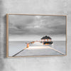 Beach and coastal wall art print of Malediven Storm with raw oak framed canvas