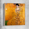 Classic wall art and canvas print of Adele Bloch-Bauer I Gustav Klimt with raw oak framed canvas