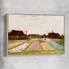 Classic wall art and canvas print of Bulb Fields Van Gogh with raw oak framed canvas