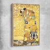 Classic wall art and canvas print of Fulfillment Gustav Klimt with raw oak framed canvas