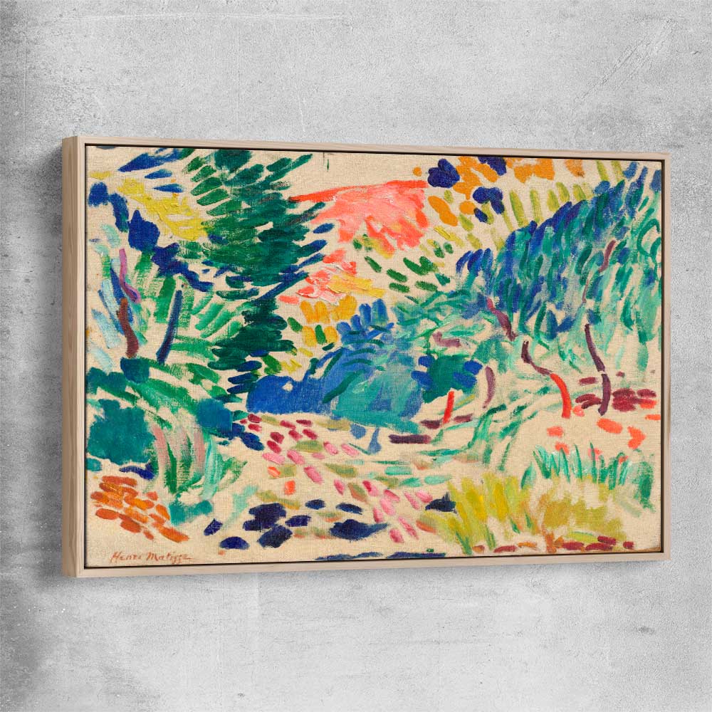 Classic wall art and canvas print of Landscape at Collioure Henri Matisse with raw oak framed canvas