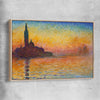 Classic wall art and canvas print of San Giorgio Claude Monet with raw oak framed canvas