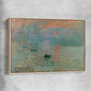 Classic wall art and canvas print of Sunrise Claude Monet with raw oak framed canvas