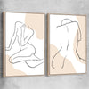 Beige Comfort Pair raw oak framed canvas - part of our high quality fashion canvas wall art and prints collection