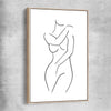 Body Pose raw oak framed canvas - part of our high quality fashion canvas wall art and prints collection