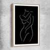 Body Pose Invert raw oak framed canvas - part of our high quality fashion canvas wall art and prints collection