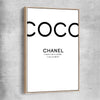 Coco Fashion White raw oak framed canvas - part of our high quality fashion canvas wall art and prints collection
