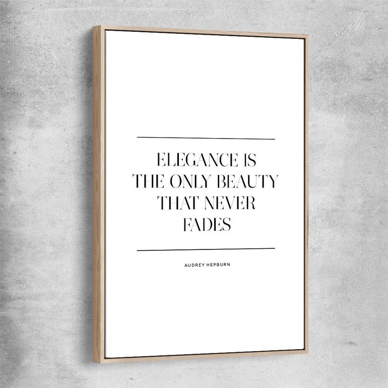 Elegance Beauty raw oak framed canvas - part of our high quality fashion canvas wall art and prints collection