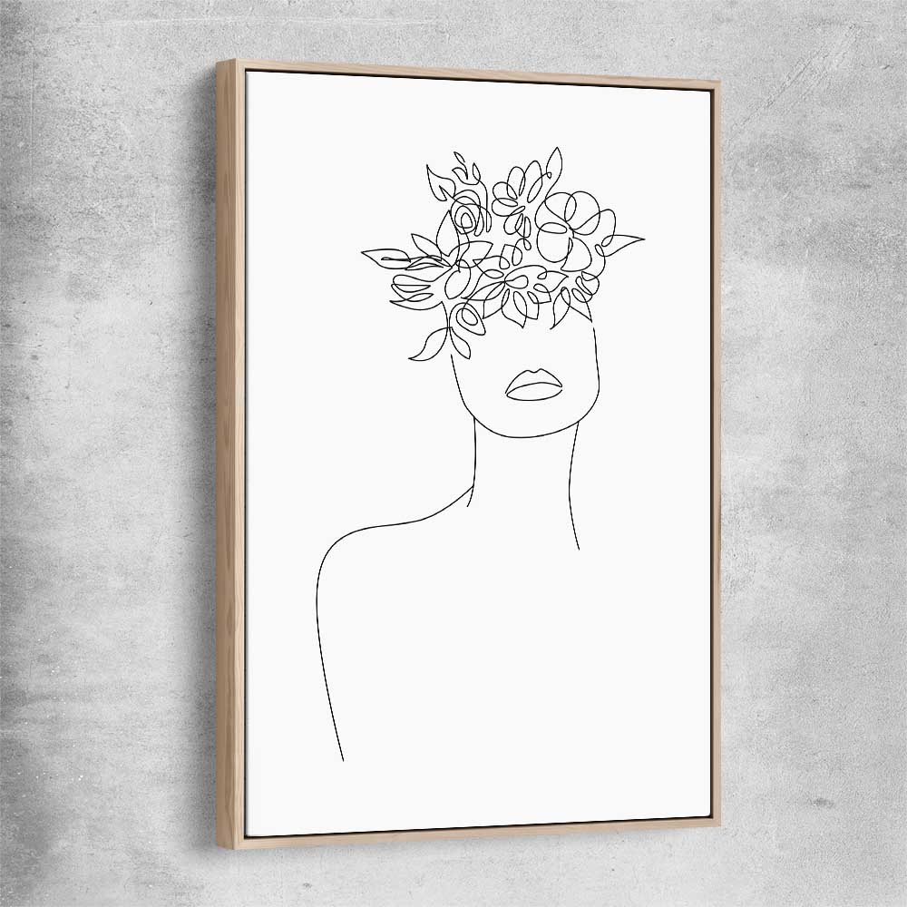 Floral Beauty Two raw oak framed canvas - part of our high quality fashion canvas wall art and prints collection