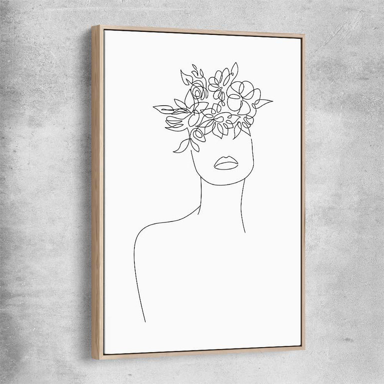 Floral Beauty Two raw oak framed canvas - part of our high quality fashion canvas wall art and prints collection