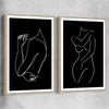 Gentle Hold Pair raw oak framed canvas - part of our high quality fashion canvas wall art and prints collection