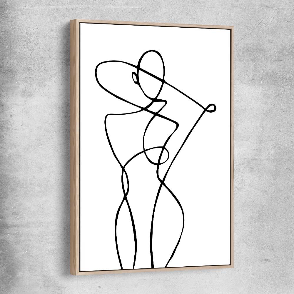 Minimalist Pose raw oak framed canvas - part of our high quality fashion canvas wall art and prints collection