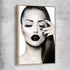 Monotone Model raw oak framed canvas - part of our high quality fashion canvas wall art and prints collection