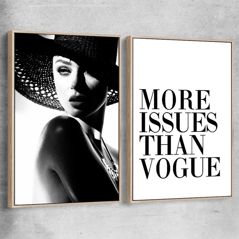 More Issues Pair raw oak framed canvas - part of our high quality fashion canvas wall art and prints collection