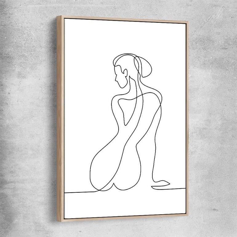 Pondering Thoughts raw oak framed canvas - part of our high quality fashion canvas wall art and prints collection