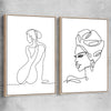 Pondering Thoughts Pair raw oak framed canvas - part of our high quality fashion canvas wall art and prints collection