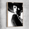 Silhouette Stare raw oak framed canvas - part of our high quality fashion canvas wall art and prints collection