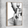 The Finger raw oak framed canvas - part of our high quality fashion canvas wall art and prints collection