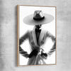White Hat Gaze raw oak framed canvas - part of our high quality fashion canvas wall art and prints collection