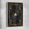 Ace of Spades raw oak framed canvas - part of our high quality fashion canvas wall art and prints collection