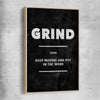 Grind Definition raw oak framed canvas - part of our high quality fashion canvas wall art and prints collection
