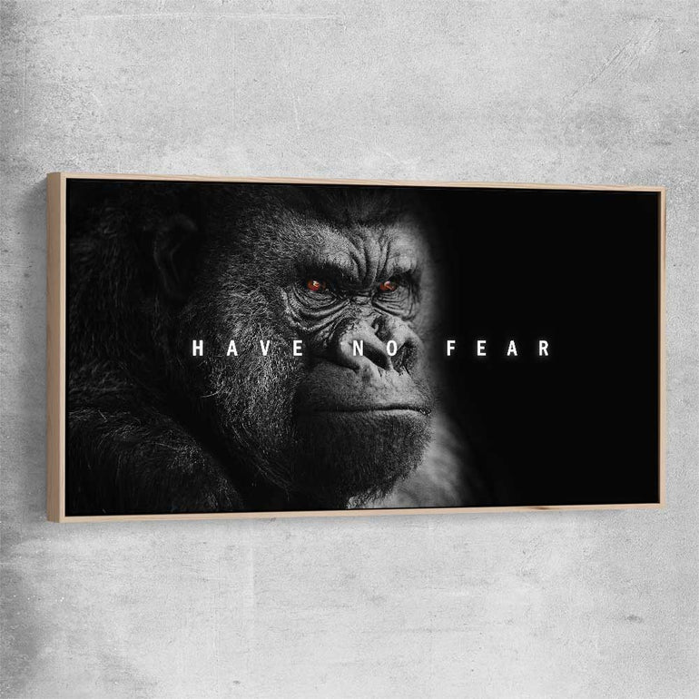 Have No Fear raw oak framed canvas - part of our high quality fashion canvas wall art and prints collection