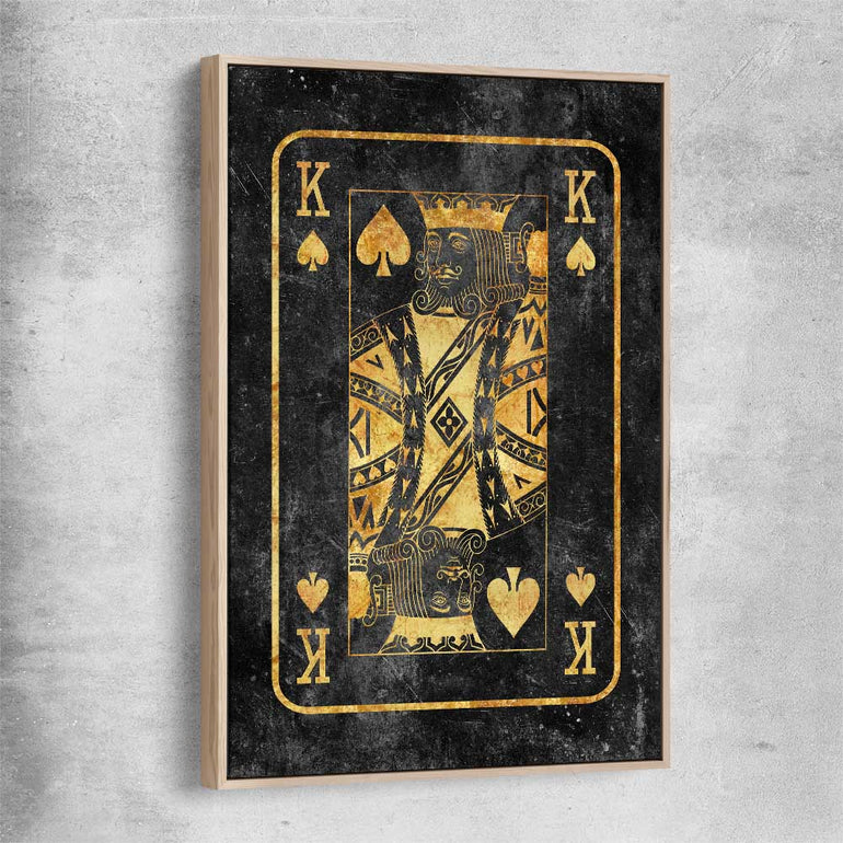 King of Spades raw oak framed canvas - part of our high quality fashion canvas wall art and prints collection
