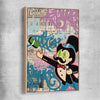 Moneybags Graffiti raw oak framed canvas - part of our high quality fashion canvas wall art and prints collection