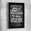 Inspirational wall art print of Steve Jobs Words with raw oak framed canvas