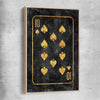 Inspirational wall art print of Ten of Spades with raw oak framed canvas