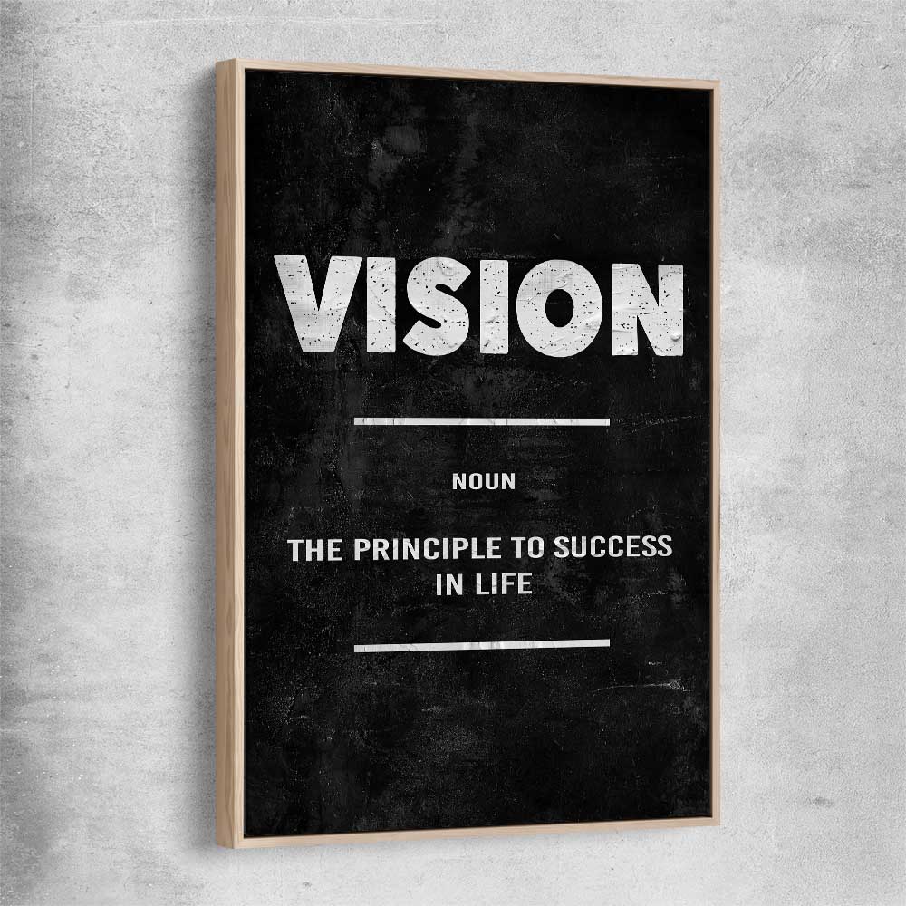 Vision Definition raw oak framed canvas - part of our high quality fashion canvas wall art and prints collection