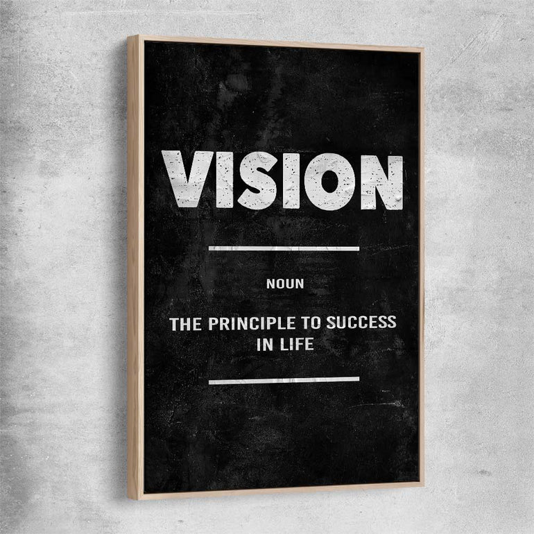 Vision Definition raw oak framed canvas - part of our high quality fashion canvas wall art and prints collection