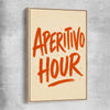 Aperitivo Hour raw oak framed canvas is a colourful and stylish canvas wall art and print suited for the kitchen area