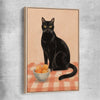 Black Cat and Peaches raw oak framed canvas is a colourful and stylish canvas wall art and print suited for the kitchen area