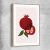 Red Pomegranate raw oak framed canvas is a colourful and stylish canvas wall art and print suited for the kitchen area