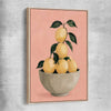 Sicilian Lemons raw oak framed canvas is a colourful and stylish canvas wall art and print suited for the kitchen area