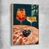 Twilight Aperitivo raw oak framed canvas is a colourful and stylish canvas wall art and print suited for the kitchen area