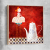 Whimsical Kitchen Life raw oak framed canvas is a colourful and stylish canvas wall art and print suited for the kitchen area