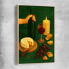 Wine at Dusk Two raw oak framed canvas is a colourful and stylish canvas wall art and print suited for the kitchen area