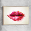 Abstract Lips raw oak framed canvas - part of our high quality canvas lips wall art collection